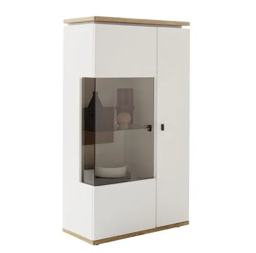 Highboard Matadi 3 | Soft white / Ast-Balkeneiche | ohne Beleuchtung