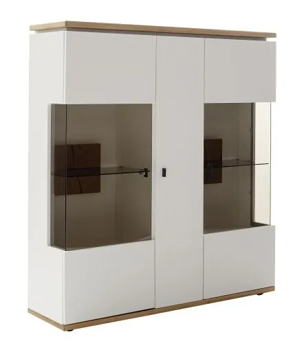 Highboard Matadi | Soft white / Ast-Balkeneiche