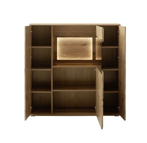 Highboard Naxos | Eiche Evoke | LED Beleuchtung