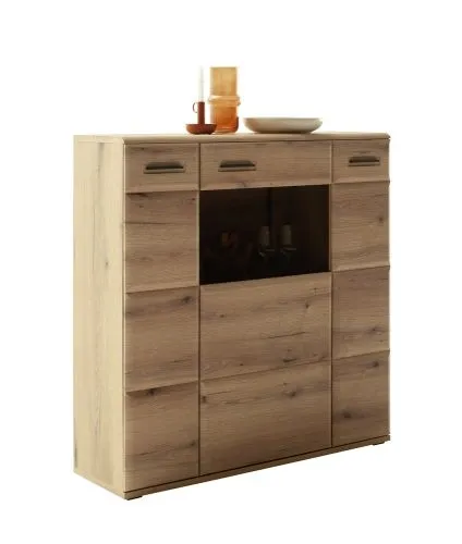 Highboard Naxos | Eiche Evoke | LED Beleuchtung