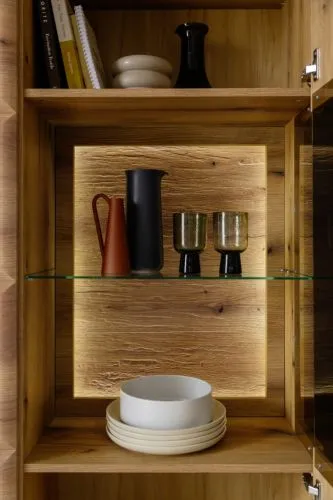 Highboard Naxos | Eiche Evoke | mit LED Bandbeleuchtung