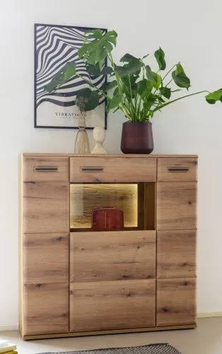 Highboard Naxos | Eiche Evoke | mit LED Bandbeleuchtung