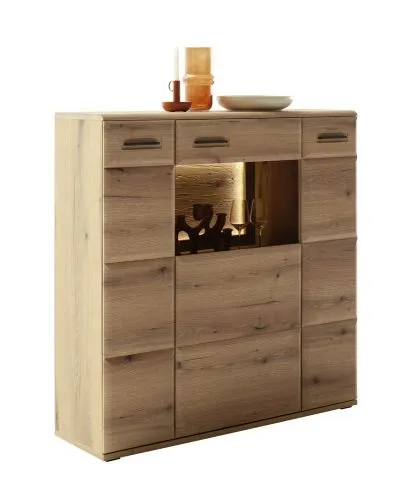 Highboard Naxos | Eiche Evoke | ohne Beleuchtung