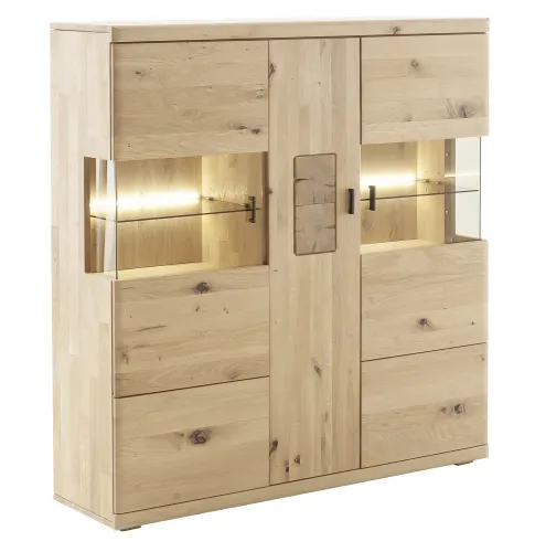 Highboard Palma | Asteiche / Balkeneiche | optional Beleuchtung