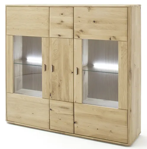 Highboard Ravello 2 | Balkeneiche Bianco | ohne Beleuchtung