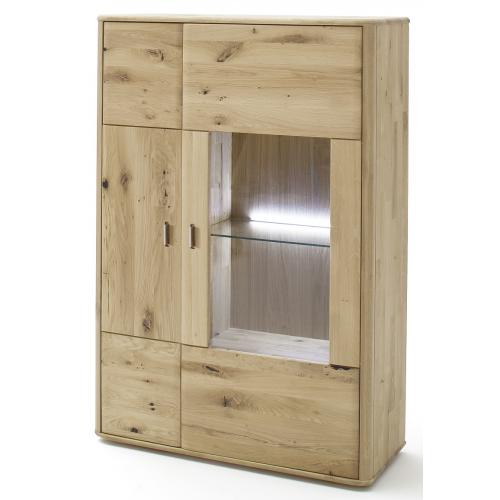 Highboard Ravello links | Balkeneiche Bianco | LED Beleuchtung