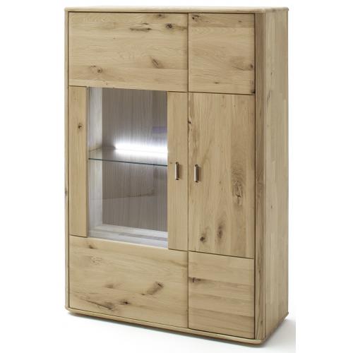 Highboard Ravello rechts | Balkeneiche Bianco | LED Beleuchtung