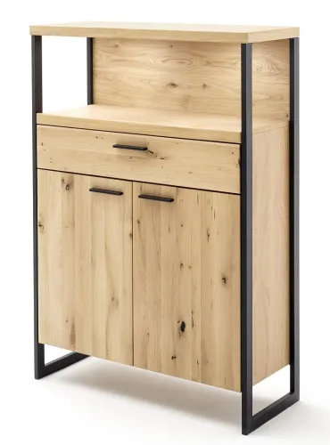 Highboard Salerno | Balkeneiche / Eiche Bianco | ohne Beleuchtung