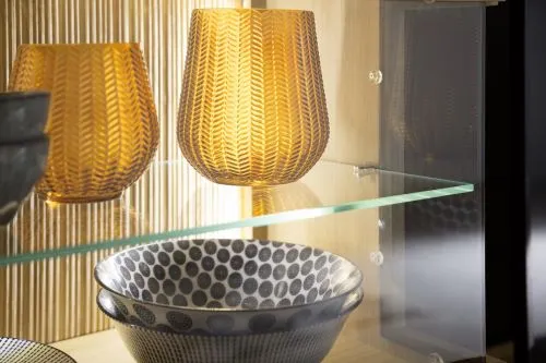 Highboard Salvador klein | Balkeneiche Bianco | ohne Beleuchtung