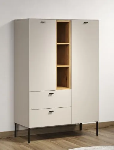 Highboard Sao Paulo, Kaschmir / Evoke Eiche / schwarz