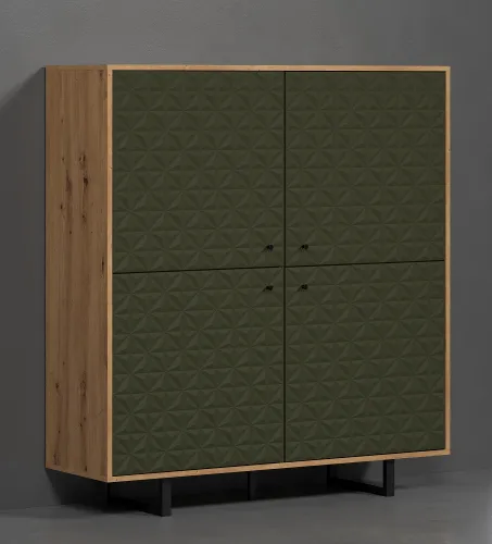 Highboard Sentra | Dark Green / Artisan Eiche