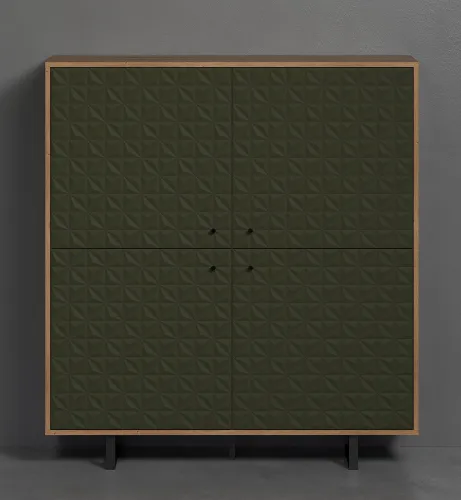 Highboard Sentra | Dark Green / Artisan Eiche