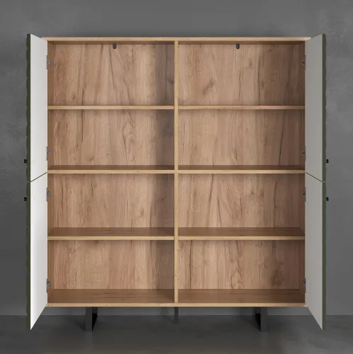 Highboard Sentra | Dark Green / Artisan Eiche