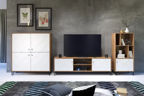 Highboard Touch | Artisan Eiche / weiß