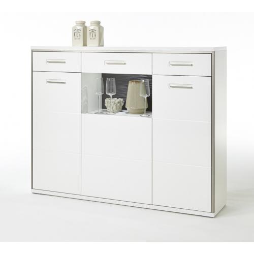 Highboard Trento | weiß Hochglanz | LED Beleuchtung