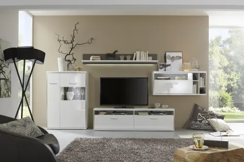 Highboard Trento 2 | weiß Hochglanz | ohne Beleuchtung