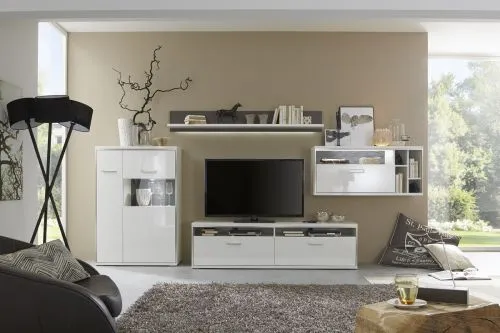 Highboard Trento 2 | weiß Hochglanz | ohne Beleuchtung