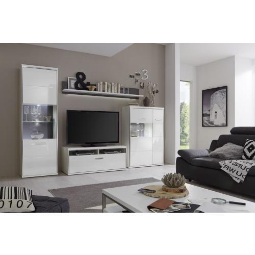 Highboard Trento 3 | weiß Hochglanz | LED Beleuchtung