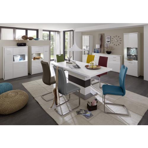 Highboard Trento 3 | weiß Hochglanz | LED Beleuchtung