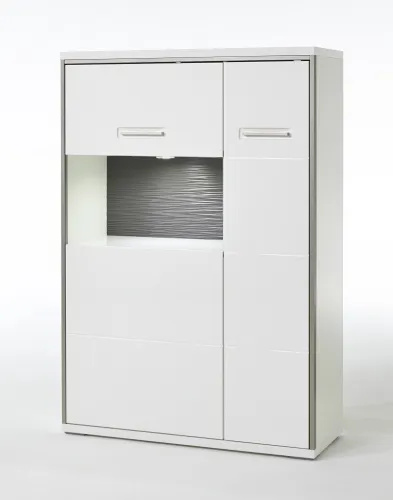 Highboard Trento 3 | weiß Hochglanz | ohne Beleuchtung