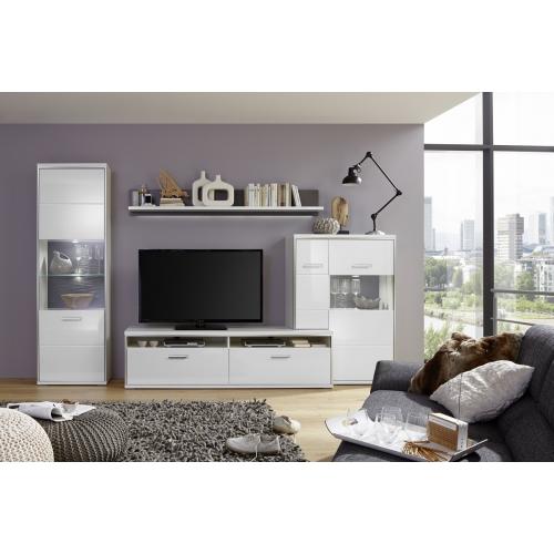 Highboard Trento 4 | weiß Hochglanz | LED Beleuchtung