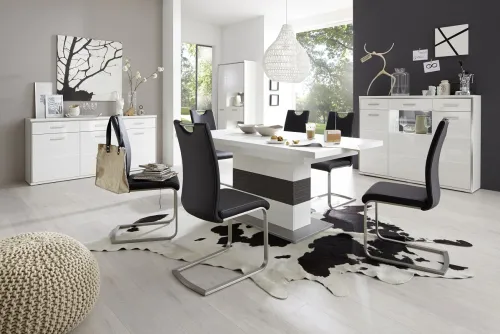 Highboard Trento | weiß Hochglanz | ohne Beleuchtung