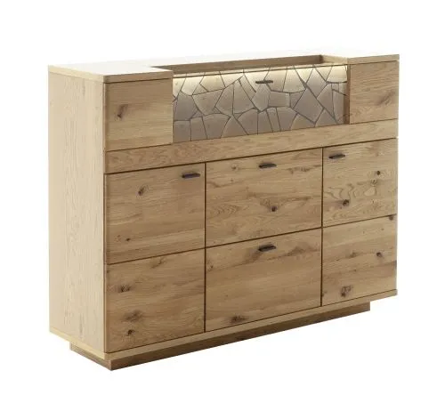 Highboard Venedig | Naturfarben / Wildeiche | optional LED Beleuchtung