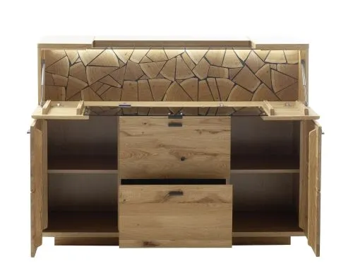 Highboard Venedig | Naturfarben / Wildeiche | optional LED Beleuchtung