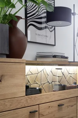 Highboard Venedig | Naturfarben / Wildeiche | optional LED Beleuchtung