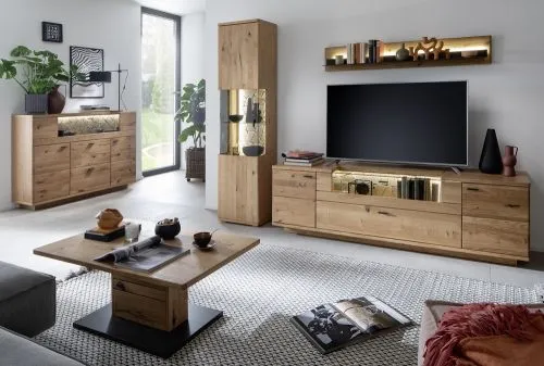 Highboard Venedig | Naturfarben / Wildeiche | optional LED Beleuchtung