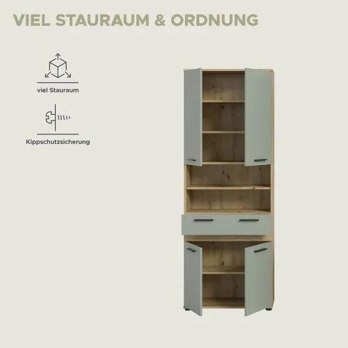 Hochschrank Badschrank Blake | Salbei / Artisan Eiche