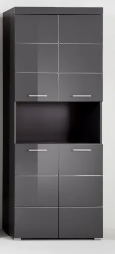 Hochschrank breit Amanda | grau Hochglanz