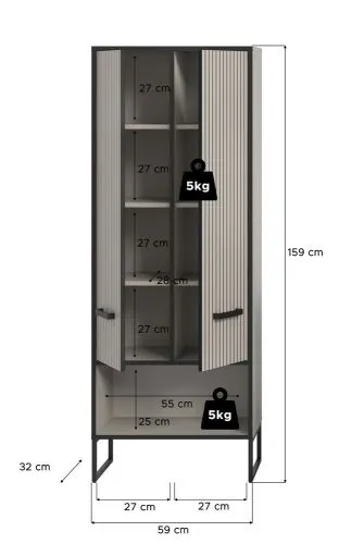 Hochschrank breit Bagno | Kaschmir