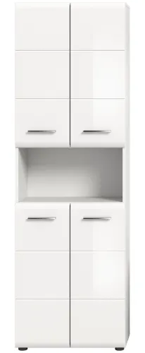 Hochschrank breit Ice | weiß / weiß Hochglanz