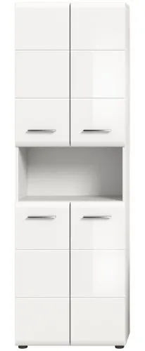 Hochschrank breit Ice | weiß / weiß Hochglanz