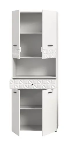 Hochschrank breit Prisma | weiß / weiß Hochglanz