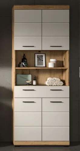 Hochschrank breit Scout | mit Schubkasten | Kaschmir / Evoak Oak