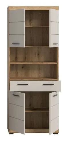 Hochschrank breit Scout | mit Schubkasten | Kaschmir / Evoak Oak