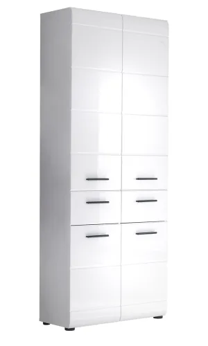 Hochschrank breit Skin | weiß Hochglanz