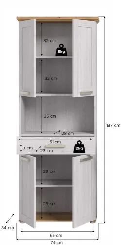Hochschrank breit Verona | Sibiu Larche / Artisan Eiche