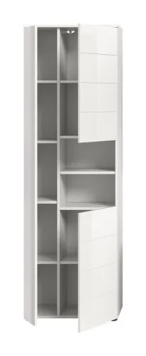 Hochschrank breit Vira | weiß / weiß Hochglanz