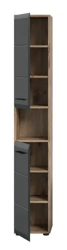 Hochschrank Ice | Nox Oak / schwarz matt