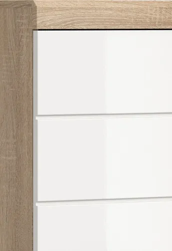 Hochschrank klein Lambada | weiß Hochglanz / Sonoma Eiche