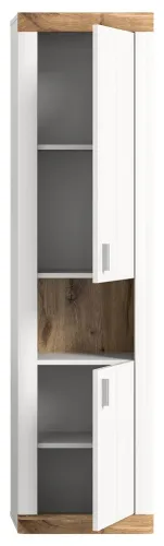 Hochschrank Laredo | weiß / Nox Oak