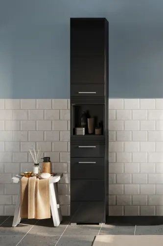 Hochschrank Linus | schwarz Hochglanz