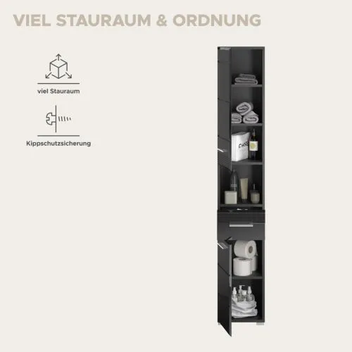 Hochschrank Linus | schwarz Hochglanz