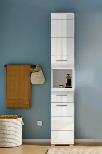 Hochschrank Linus | weiß Hochglanz