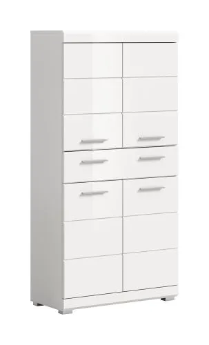 Hochschrank Midischrank Scout | weiß Hochglanz / weiß