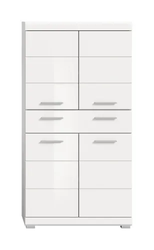 Hochschrank Midischrank Scout | weiß Hochglanz / weiß