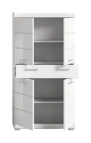 Hochschrank Midischrank Scout | weiß Hochglanz / weiß
